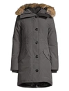 Canada Goose Rossclair Fur-trim Hooded Down Parka In Graphite