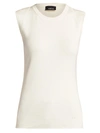 Akris Women's Sleeveless Stretch Silk Tank Top In Paper