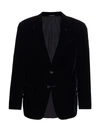 Giorgio Armani Men's Stretch Solid Velvet Dinner Jacket In Solid Black