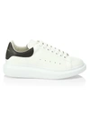 Alexander Mcqueen Men's Oversized Leather Platform Sneakers In White Black