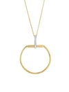 ROBERTO COIN CLASSIC PARISIENNE CIRCLE DIAMOND, 18K WHITE GOLD AND 18K YELLOW GOLD PENDANT NECKLACE,400010737525