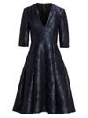 TALBOT RUNHOF WOMEN'S V-NECK A-LINE COCKTAIL DRESS,0400010788577