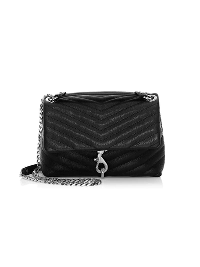 Rebecca Minkoff Edie Quilted Leather Shoulder Bag In Black