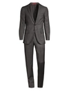 ISAIA REGULAR-FIT PINSTRIPE TWO-BUTTON WOOL SUIT,400096378849