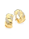 ALBERTO MILANI WOMEN'S VIA BRERA 18K YELLOW GOLD & DIAMOND CURB EARRINGS,0400010826262