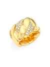 ALBERTO MILANI WOMEN'S VIA BRERA 18K YELLOW GOLD & DIAMOND CURB RING,0400010826240
