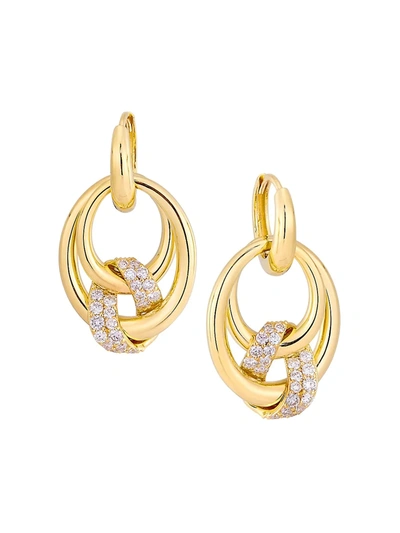 Alberto Milani Via Brera 18k Gold & Diamond Graduated Hoop Drop Earrings