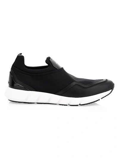 Ferragamo Columbia Leather & Neoprene Low-top Sneakers In Black