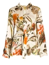 Off-white Women's Floral Satin Pajama Shirt In Off White