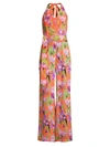 ALICE AND OLIVIA CYRUS FLORAL HALTER JUMPSUIT,400010557364