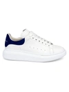 Alexander Mcqueen Men's Oversized Leather Platform Sneakers In White Paris Blue