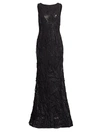 RENE RUIZ COLLECTION SEQUIN EMBROIDERY FLARED COLUMN GOWN,400010761295
