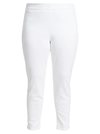 Nydj, Plus Size Pull-on Skinny Ankle Trousers In Optic White