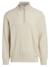 Brunello Cucinelli Cashmere Half Zip Sweater In Ci924 Avena White