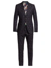 GUCCI MEN'S RETRO THIN GG STRIPE WOOL SUIT,0400011074517