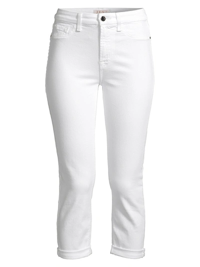 Jen7 By 7 For All Mankind Rolled Cuff Straight Cropped Jeans In Winterwht