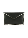 Valentino Garavani Women's Large Rockstud Leather Clutch In Black