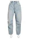 ALEXANDER WANG T HIGH-RISE MIXED-MEDIA NYLON DENIM PANTS,400011168947