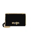 Alexander Mcqueen The Jewelled Leather Satchel In Black