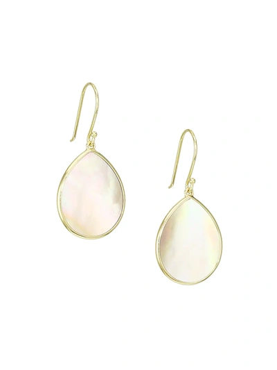 IPPOLITA POLISHED ROCK CANDY 18K YELLOW GOLD & BROWN SHELL TEARDROP EARRINGS,470973096094