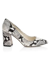 Alice And Olivia Women's Demetra Snakeskin-embossed Leather Pumps In Natural