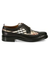 BURBERRY MEN'S ARENDALE CHECK & LEATHER BROGUES,0400010956983