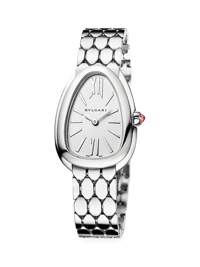 Bvlgari Women's Serpenti Seduttori Stainless Steel Bracelet Watch In White