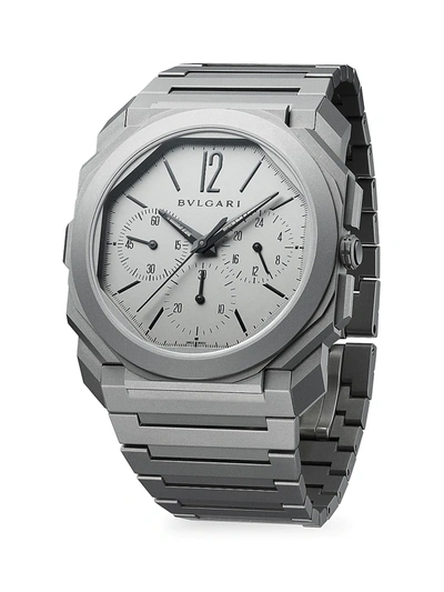 Bvlgari Octo Finissimo Extra-thin Grey Ceramic & Titanium Bracelet Chronograph Watch