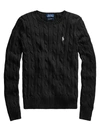 Polo Ralph Lauren Julianna Cotton Cable Crew Neck Sweater In Black