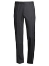 Canali Flat Front Classic Fit Solid Stretch Wool Dress Pants In Grey