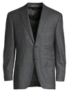 CANALI MEN'S CLASSIC-FIT TEXTURED WOOL JACKET,0400010797252