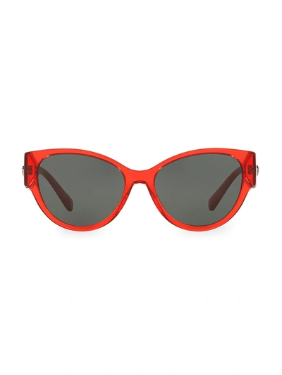 Versace Women's Rock Icons 56mm Round Sunglasses In Red