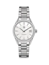 Tag Heuer Wbk2316.ba0652 Carrera Stainless-steel, Mother-of-pearl And 0.77ct Diamond Automatic Watch In Silver