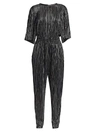 IRO CHIMBOTE METALLIC PLEATED POPOVER JUMPSUIT,400011310754