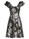 AIDAN MATTOX WOMEN'S FLORAL JACQUARD A-LINE DRESS,0400011161370