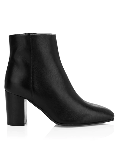 Aquatalia Women's Florita Weatherproof Square-toe Block-heel Booties In Black Leather