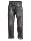 R13 WOMEN'S FADED CROSSOVER JEANS,400011421167