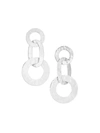IPPOLITA CLASSICO STERLING SILVER HAMMERED TRIPLE ROMA LINK CIRCLE DROP EARRINGS,426165156961
