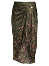 MOTHER OF PEARL EMMA CAMO FLORAL RUCHED MIDI SKIRT,400011418655