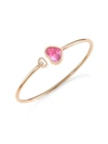 CHOPARD WOMEN'S HAPPY HEARTS 18K ROSE GOLD, DIAMOND & PINK MOTHER-OF-PEARL BANGLE,0400011082948