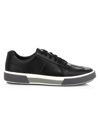 Vince Rogue Leather Trainers In Black