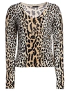 ATM ANTHONY THOMAS MELILLO WOMEN'S COTTON-BLEND MIXED-LEOPARD SWEATER,0400011239512
