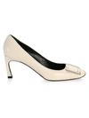 Roger Vivier Belle Vivier Trompette Leather 70mm Pumps, Off White