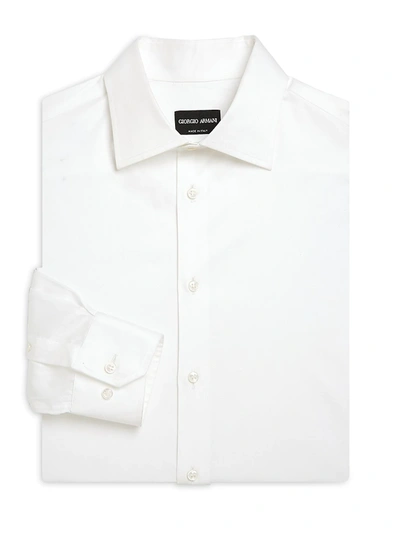 Giorgio Armani Button-front Cotton Dress Shirt In White