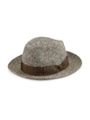 SAKS FIFTH AVENUE MEN'S COLLECTION DONEGAL WOOL FEDORA,0400011133075