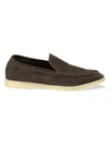 Loro Piana Men's Summer Walk Suede Loafers In Chocolate