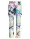 MOTHER THE TRIPPER HIGH-RISE CROP BOOTCUT TIE-DYE JEANS,400011405045