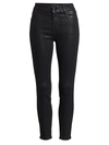 J BRAND ALANA HIGH-RISE COATED CROP SKINNY JEANS,400011460003