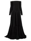 VALENTINO WOMEN'S LONG-SLEEVE SILK OFF-THE-SHOULDER GOWN,0400010945184
