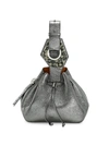 GANNI WOMEN'S SMALL METALLIC LEATHER BUCKET BAG,0400011470607